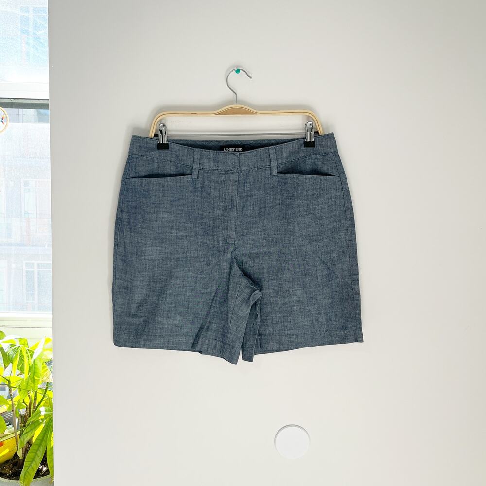 NEW Lands' End Blue Cargo Shorts Size 12